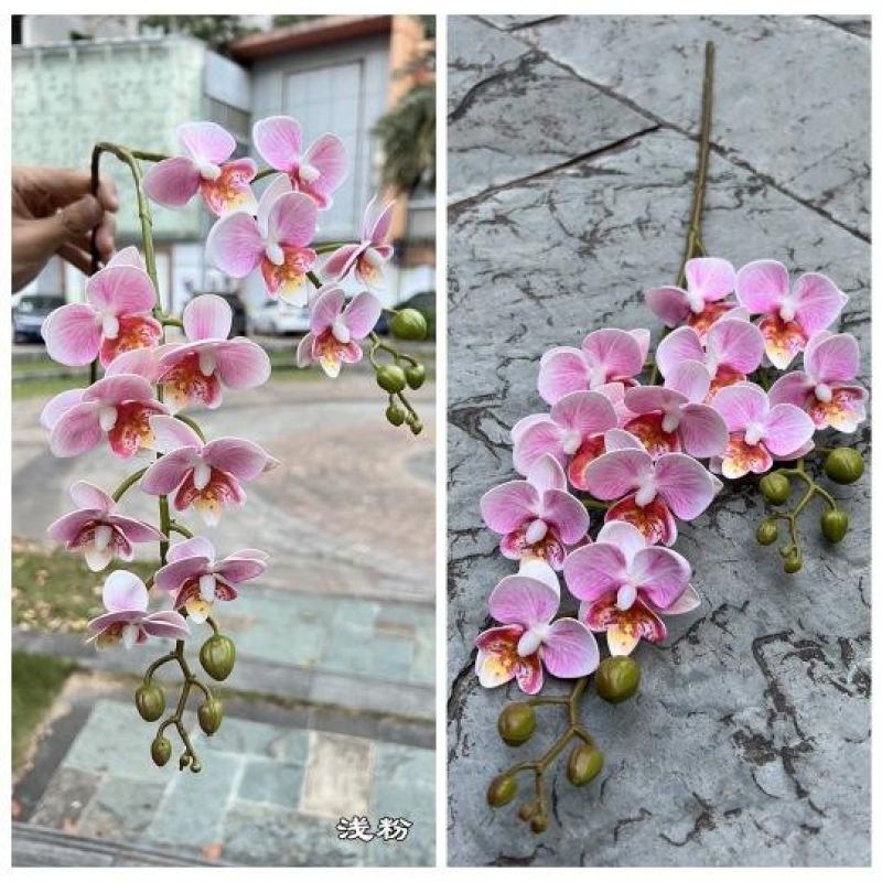 Two branches of artificial butterfly orchids