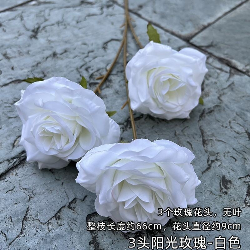 Three-headed artificial rose