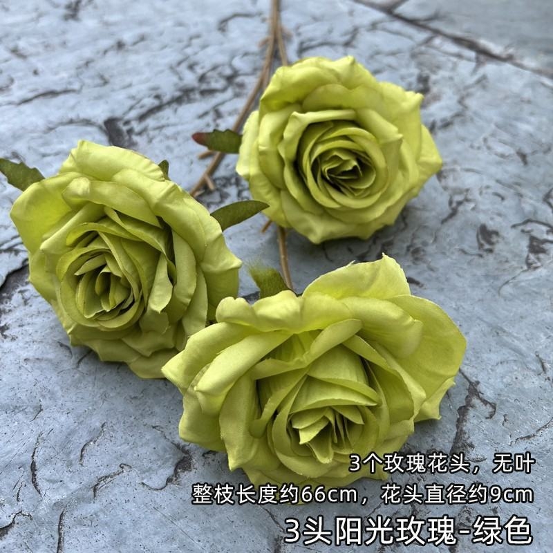 Three-headed artificial rose