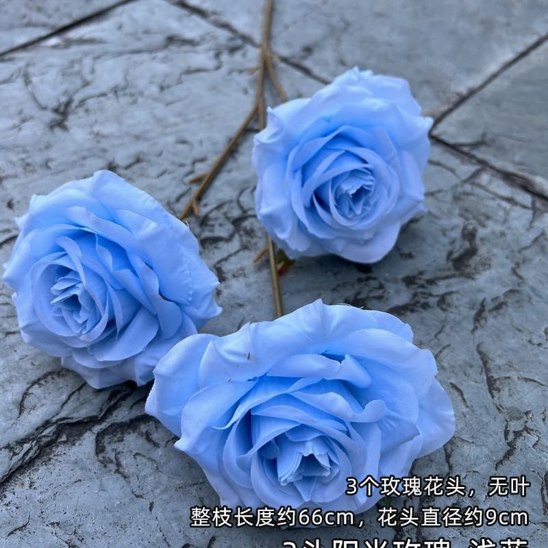 Three-headed artificial rose