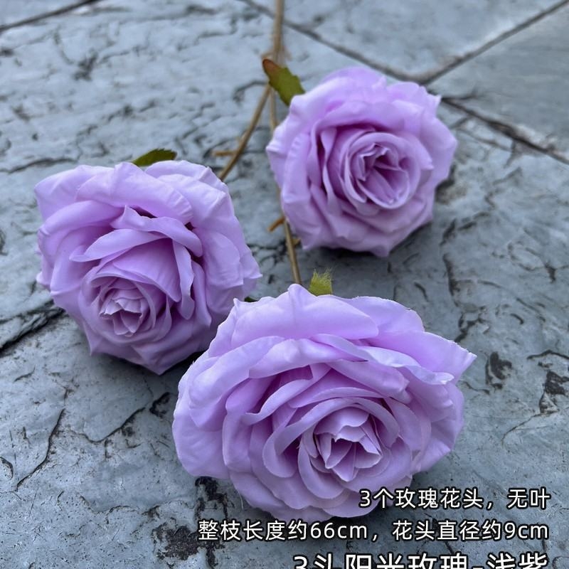 Three-headed artificial rose