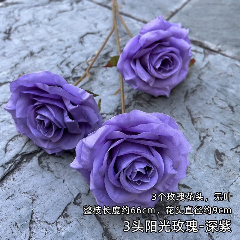 Three-headed artificial rose