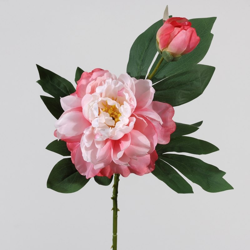 Simulated 2-headed peony flower