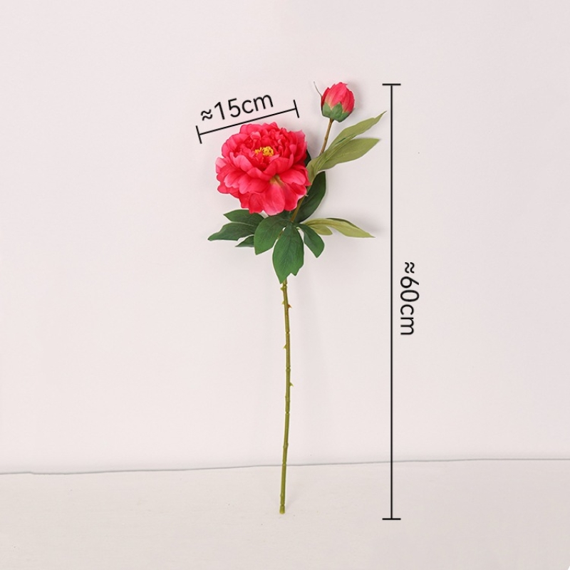 Simulated 2-headed peony flower