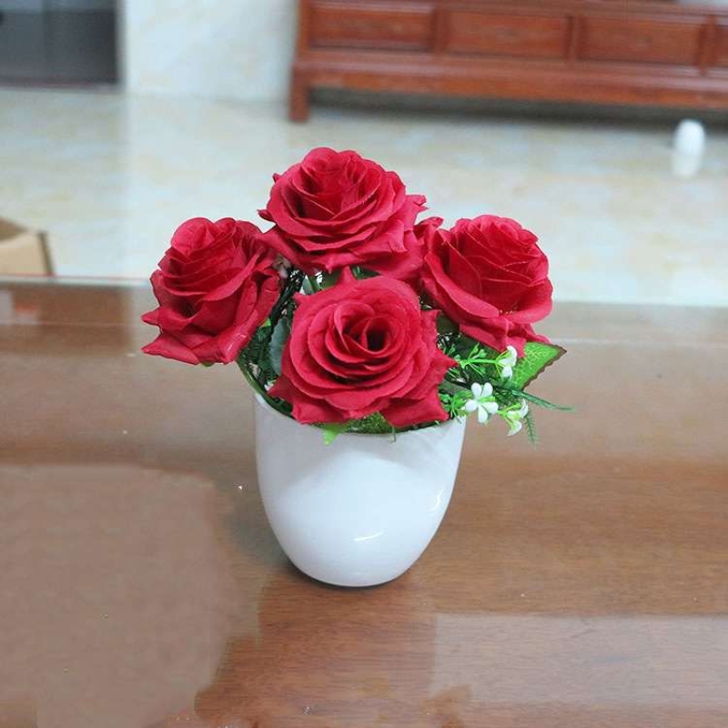 Artificial potted rose