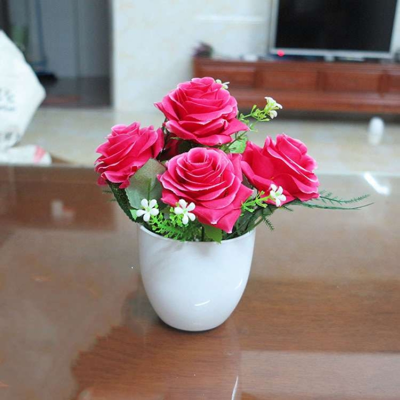 Artificial potted rose