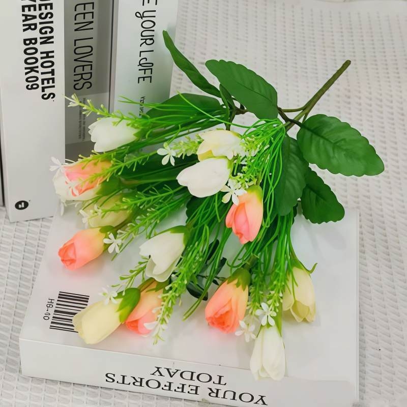 Bouquet of artificial tulips