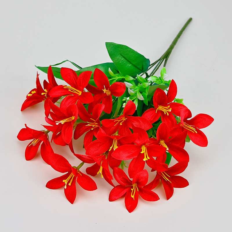 Multicolored artificial lilies