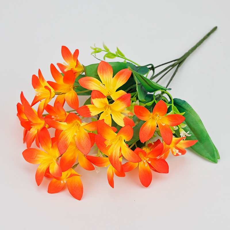 Multicolored artificial lilies