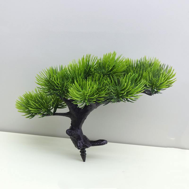Various artificial pine trees