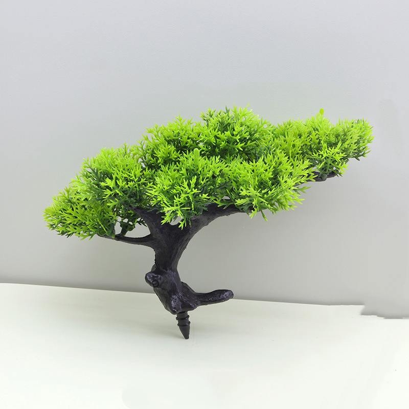 Various artificial pine trees
