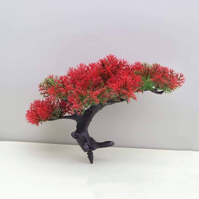 Various artificial pine trees
