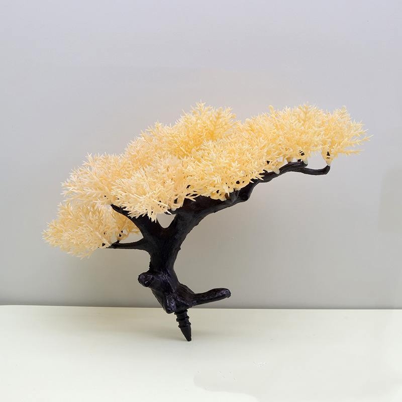 Various artificial pine trees