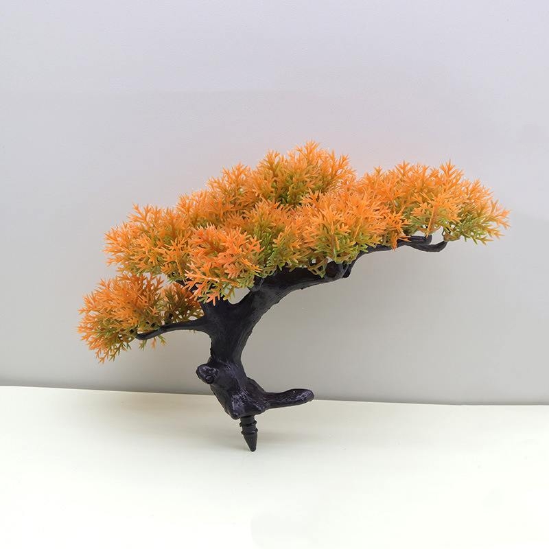 Various artificial pine trees