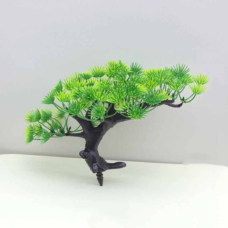Various artificial pine trees