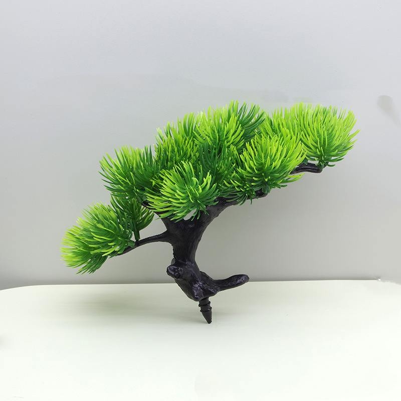 Various artificial pine trees