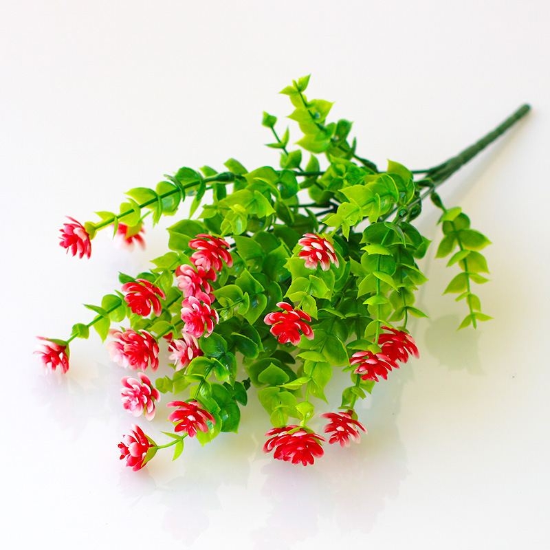 Artificial eucalyptus with flowers