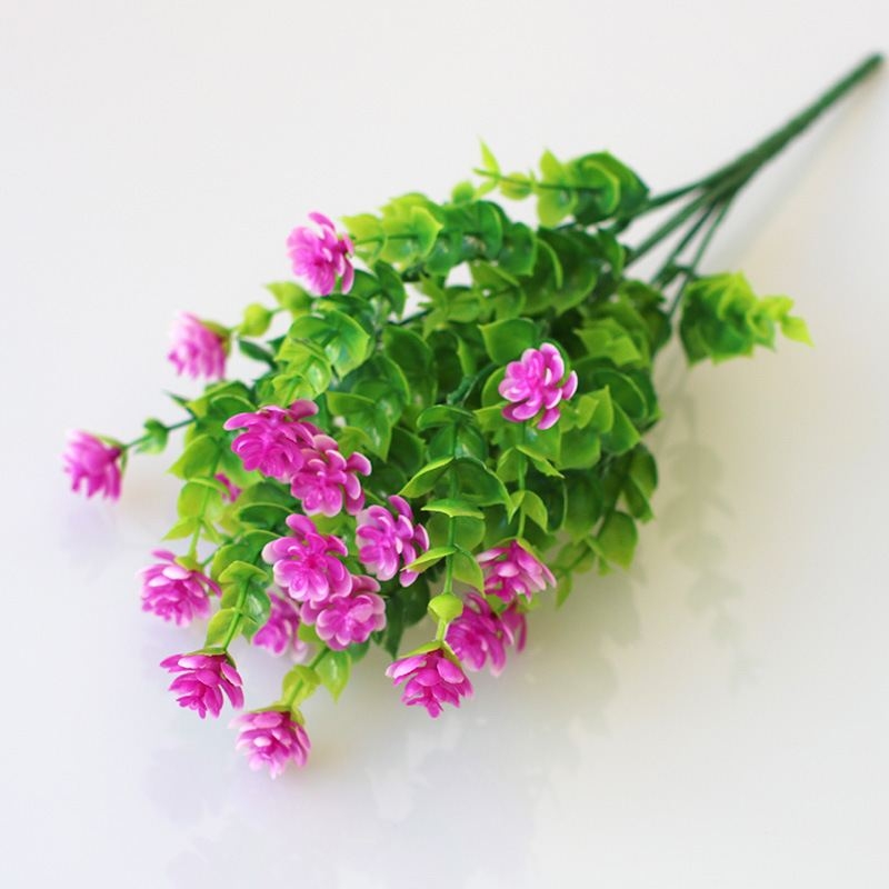 Artificial eucalyptus with flowers