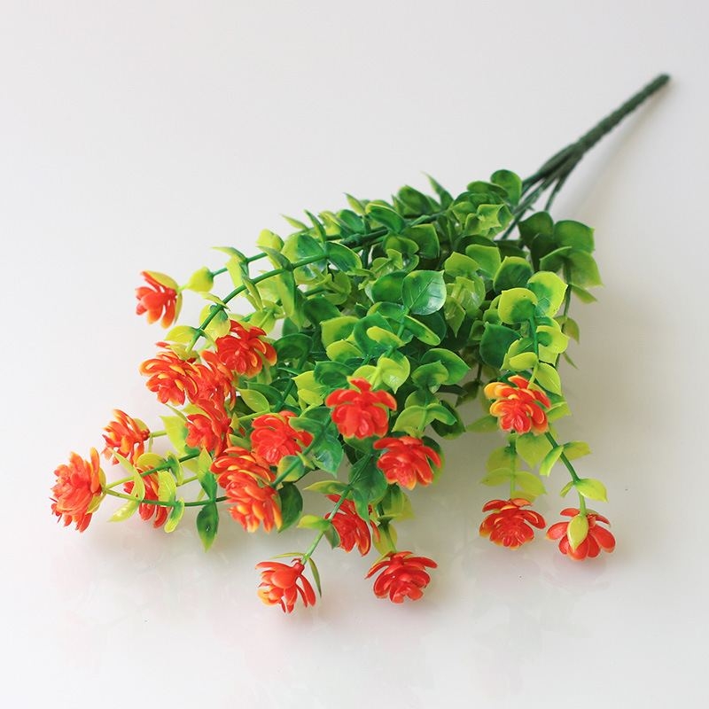 Artificial eucalyptus with flowers