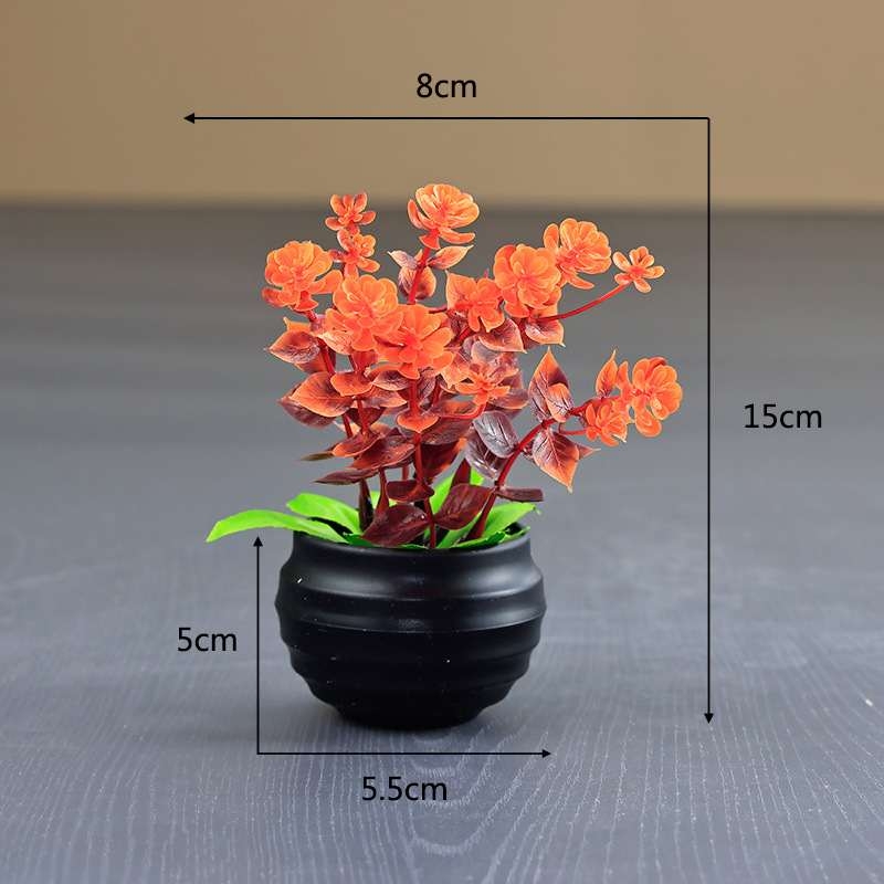Artificial eucalyptus potted plant with black pot