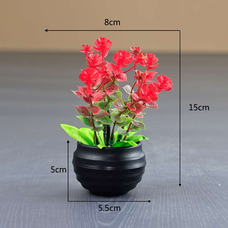 Artificial eucalyptus potted plant with black pot
