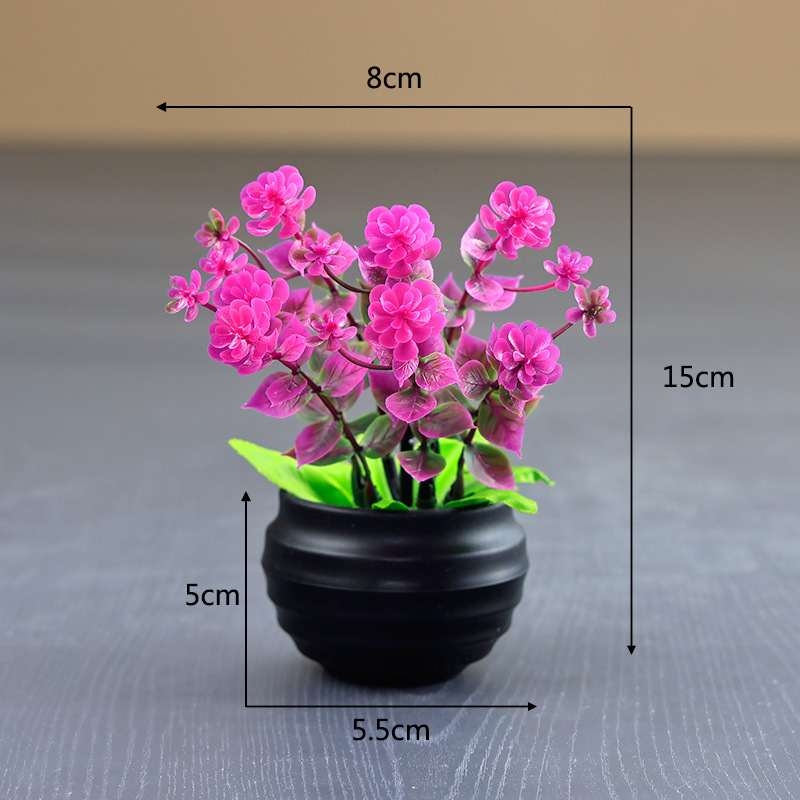 Artificial eucalyptus potted plant with black pot