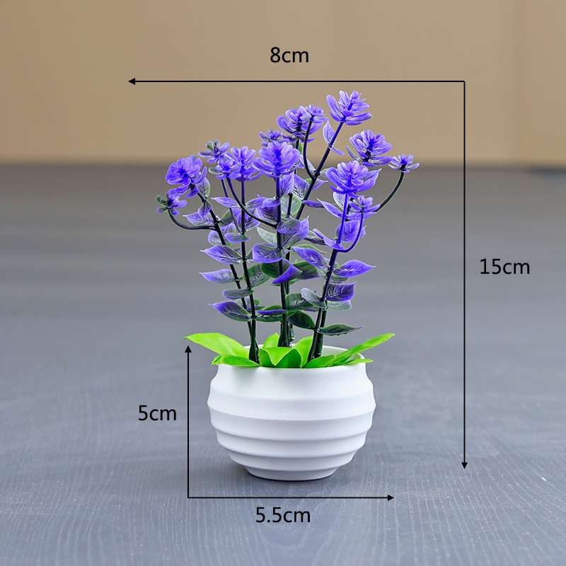 Artificial eucalyptus potted plant with white pot