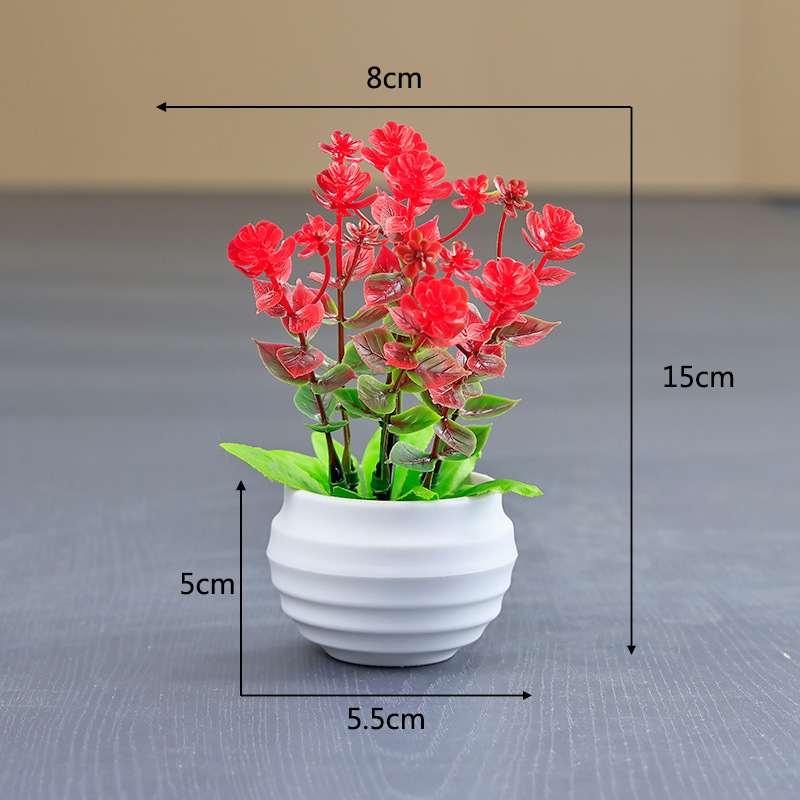 Artificial eucalyptus potted plant with white pot