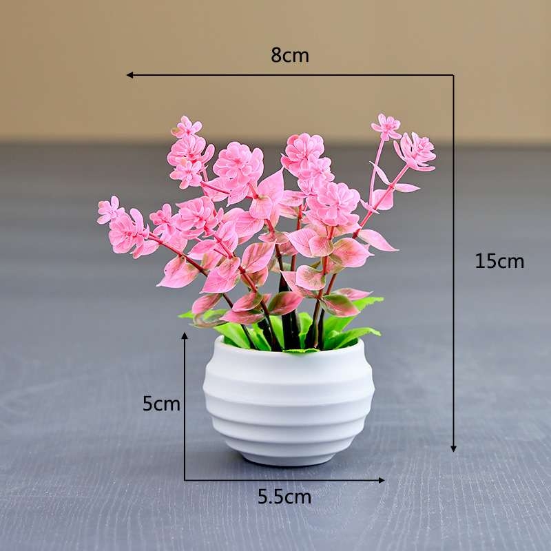 Artificial eucalyptus potted plant with white pot