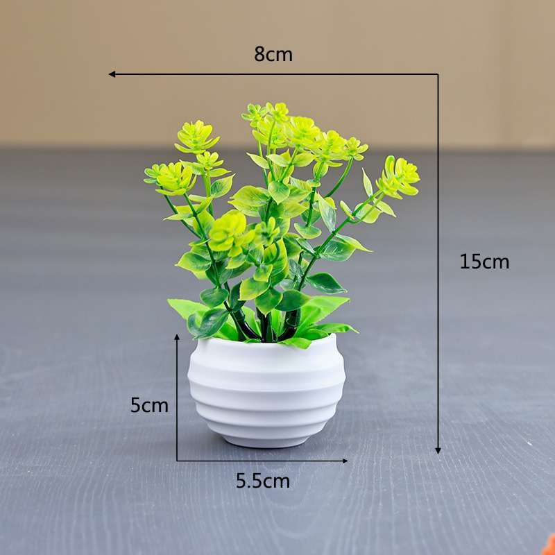 Artificial eucalyptus potted plant with white pot