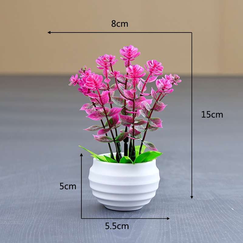 Artificial eucalyptus potted plant with white pot