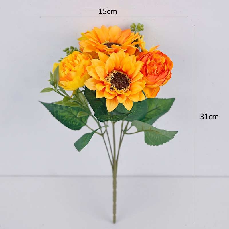 Artificial sunflower, chrysanthemum, and peony all-in-one