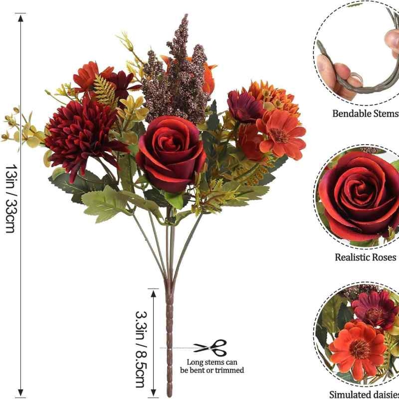 Artificial chrysanthemum, rose, and hydrangea all-in-one