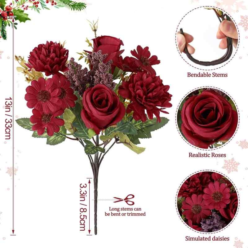 Artificial chrysanthemum, rose, and hydrangea all-in-one
