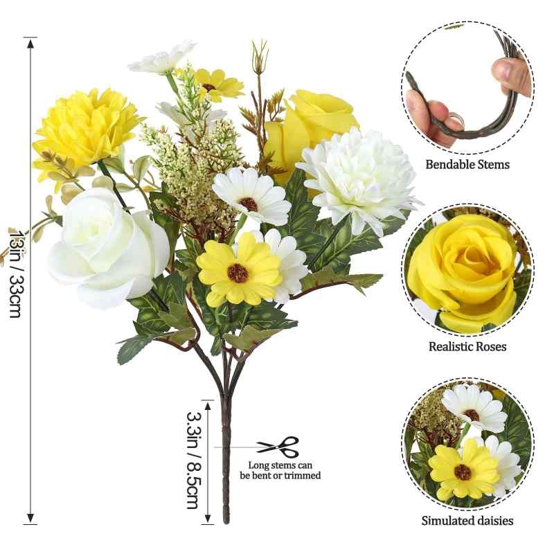 Artificial chrysanthemum, rose, and hydrangea all-in-one