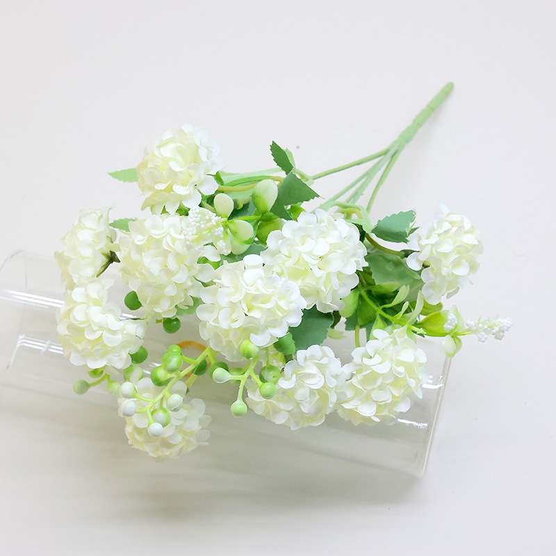 Artificial hydrangeas in various colors