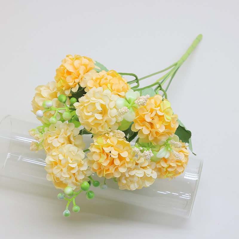Artificial hydrangeas in various colors