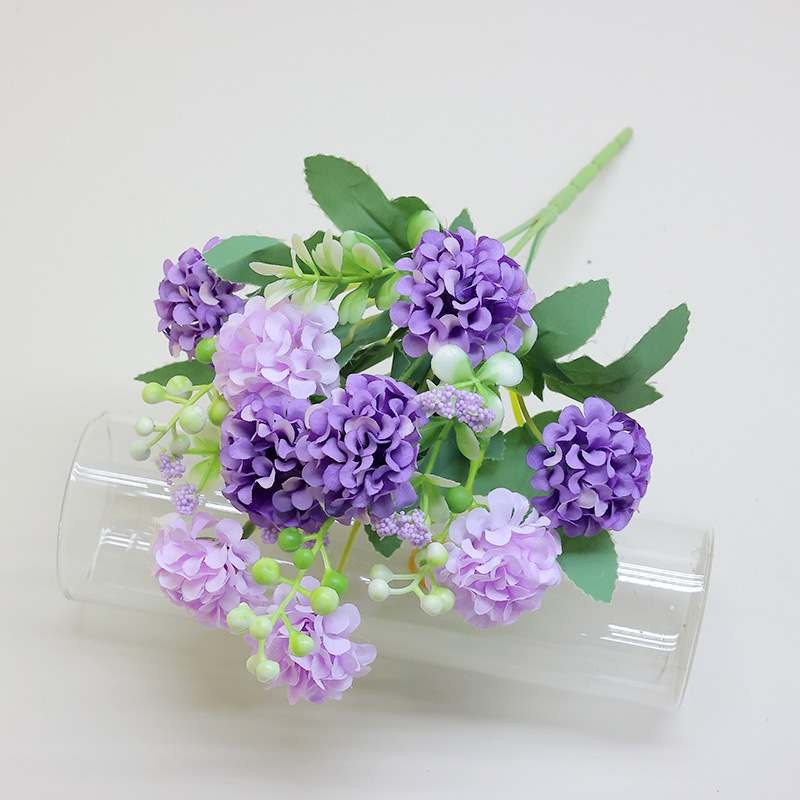 Artificial hydrangeas in various colors