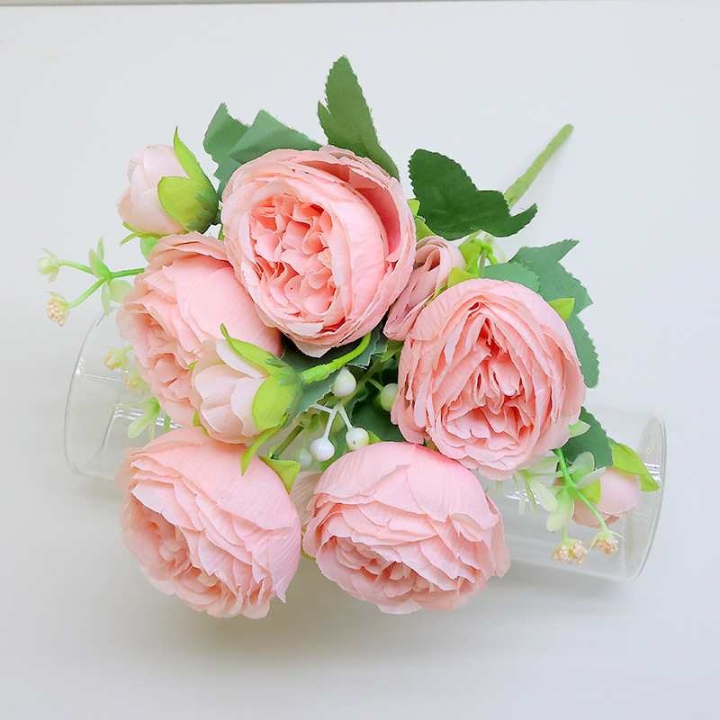 Various colors of artificial peony flowers
