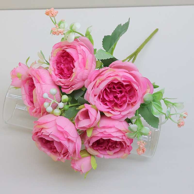 Various colors of artificial peony flowers