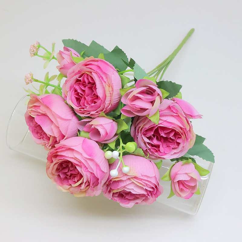 Various colors of artificial peony flowers