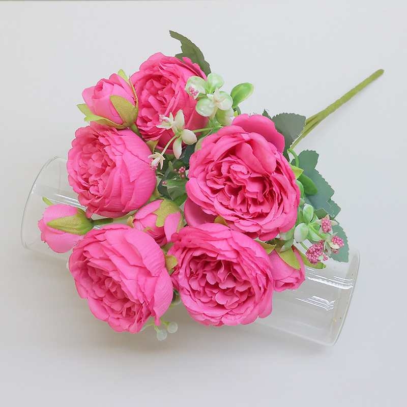 Various colors of artificial peony flowers