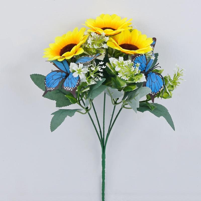 Artificial sunflower with butterflies
