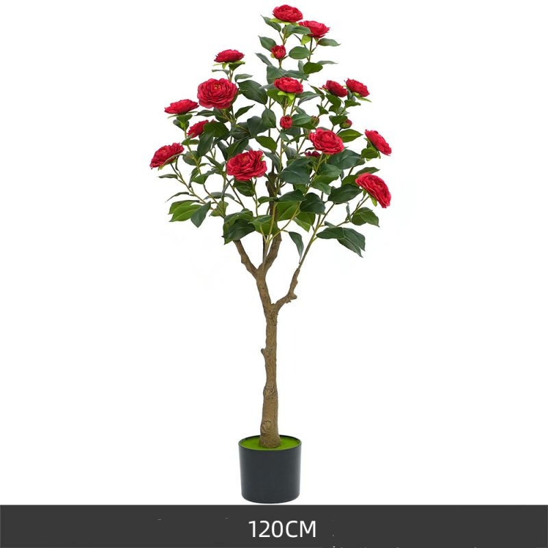 Artificial orange camellia potted plants 60-210 cm