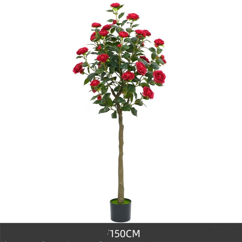 Artificial red camellia potted plants 60-210 cm
