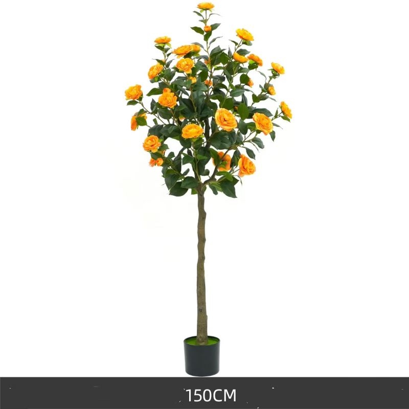 Artificial orange camellia potted plants 60-210 cm