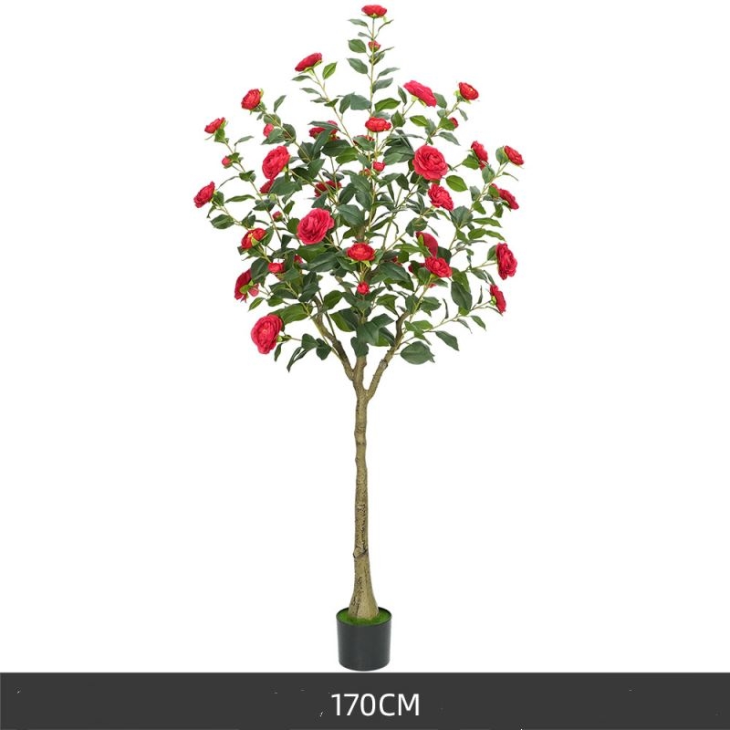 Artificial orange camellia potted plants 60-210 cm