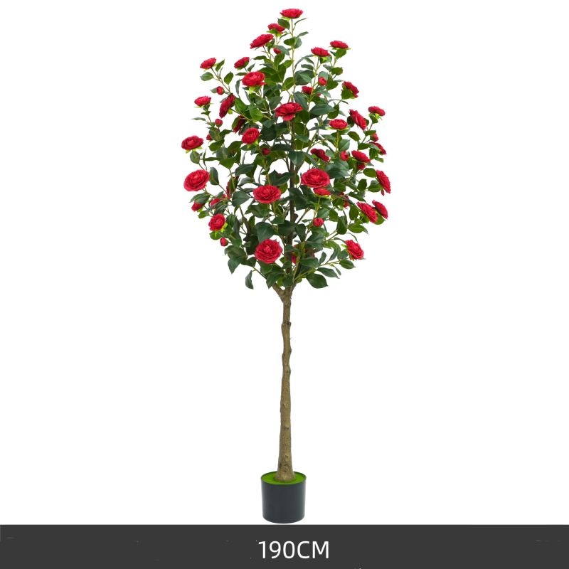 Artificial red camellia potted plants 60-210 cm