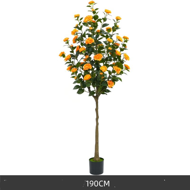 Artificial orange camellia potted plants 60-210 cm