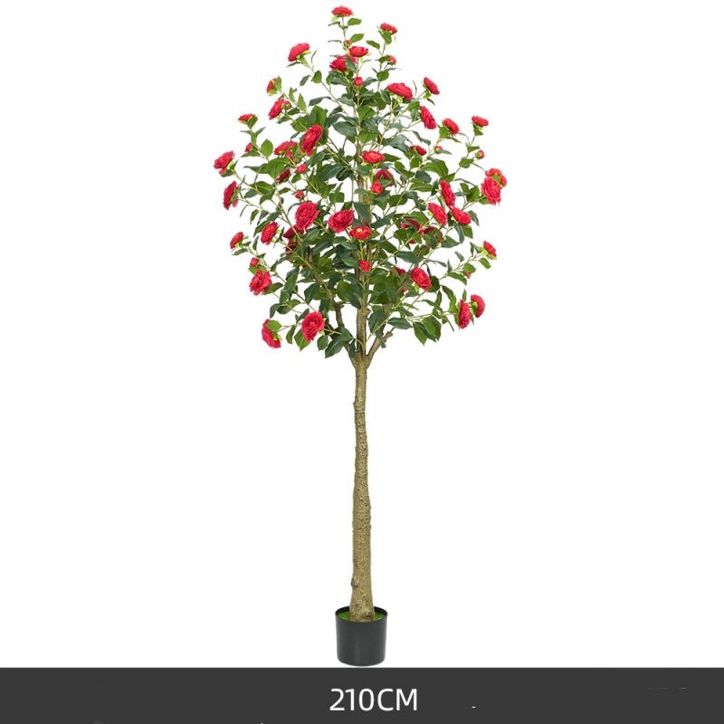 Artificial red camellia potted plants 60-210 cm
